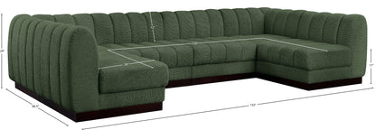 Porter Green Chenille Fabric Modular Sectional Sec6A