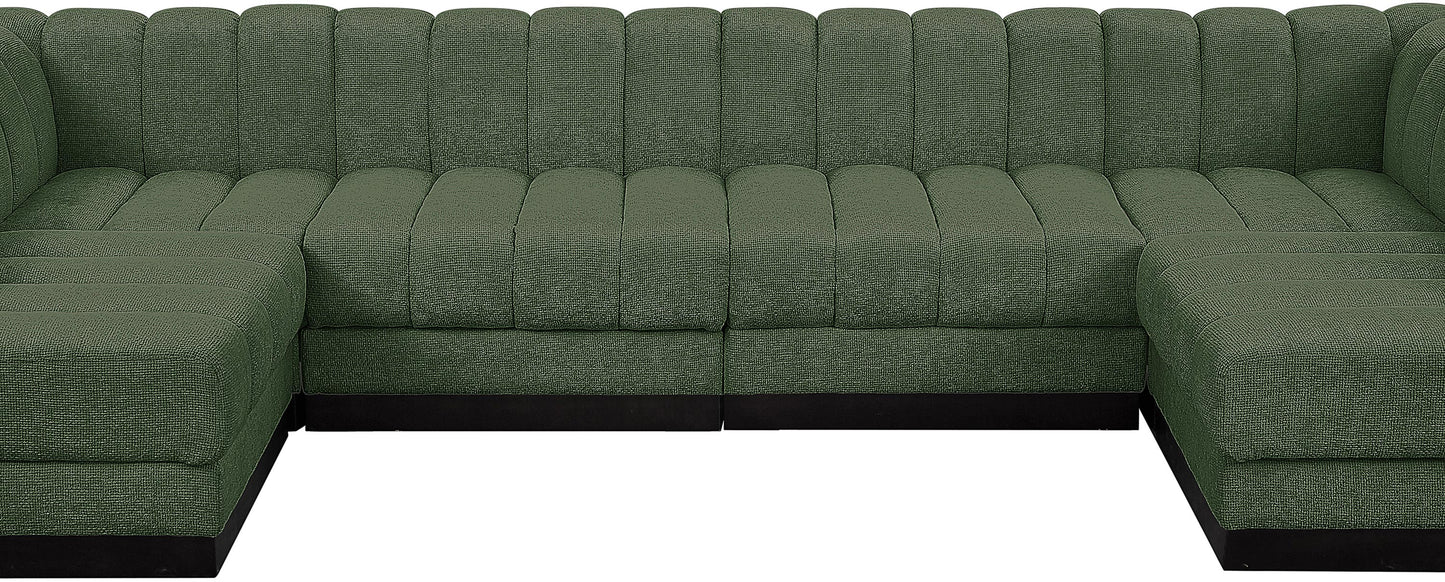 porter green chenille fabric modular sectional sec6a