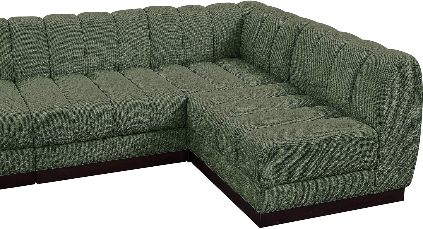 porter green chenille fabric modular sectional sec6a