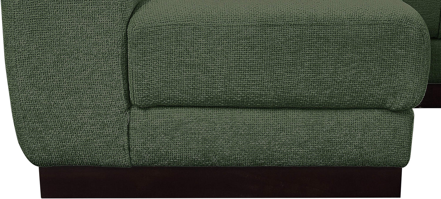 porter green chenille fabric modular sectional sec6a