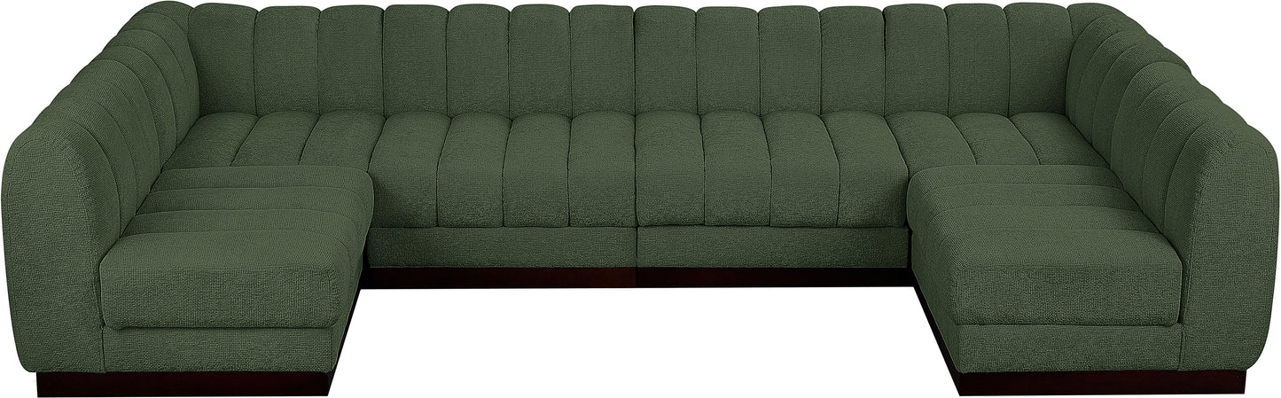 porter green chenille fabric modular sectional sec6a