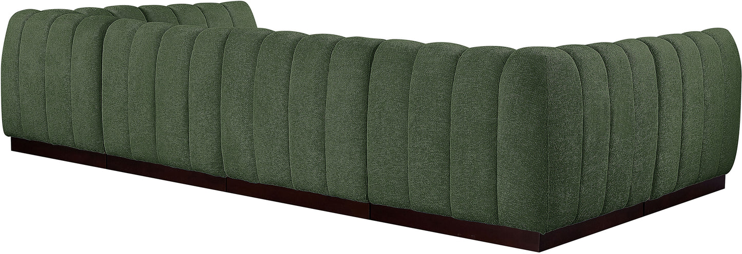 porter green chenille fabric modular sectional sec6a