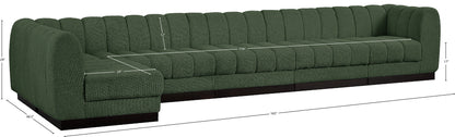 Porter Green Chenille Fabric Modular Sectional Sec6B