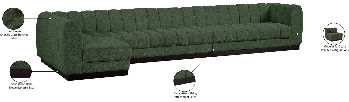 porter green chenille fabric modular sectional sec6b