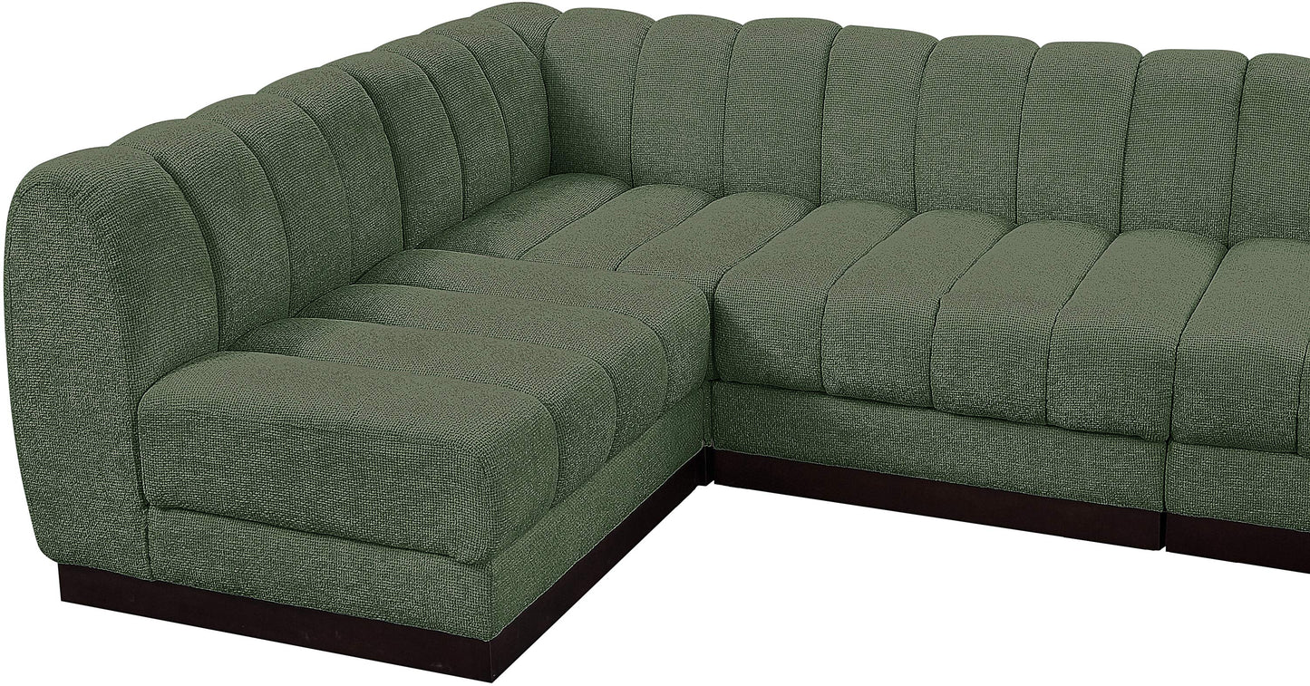 porter green chenille fabric modular sectional sec6b