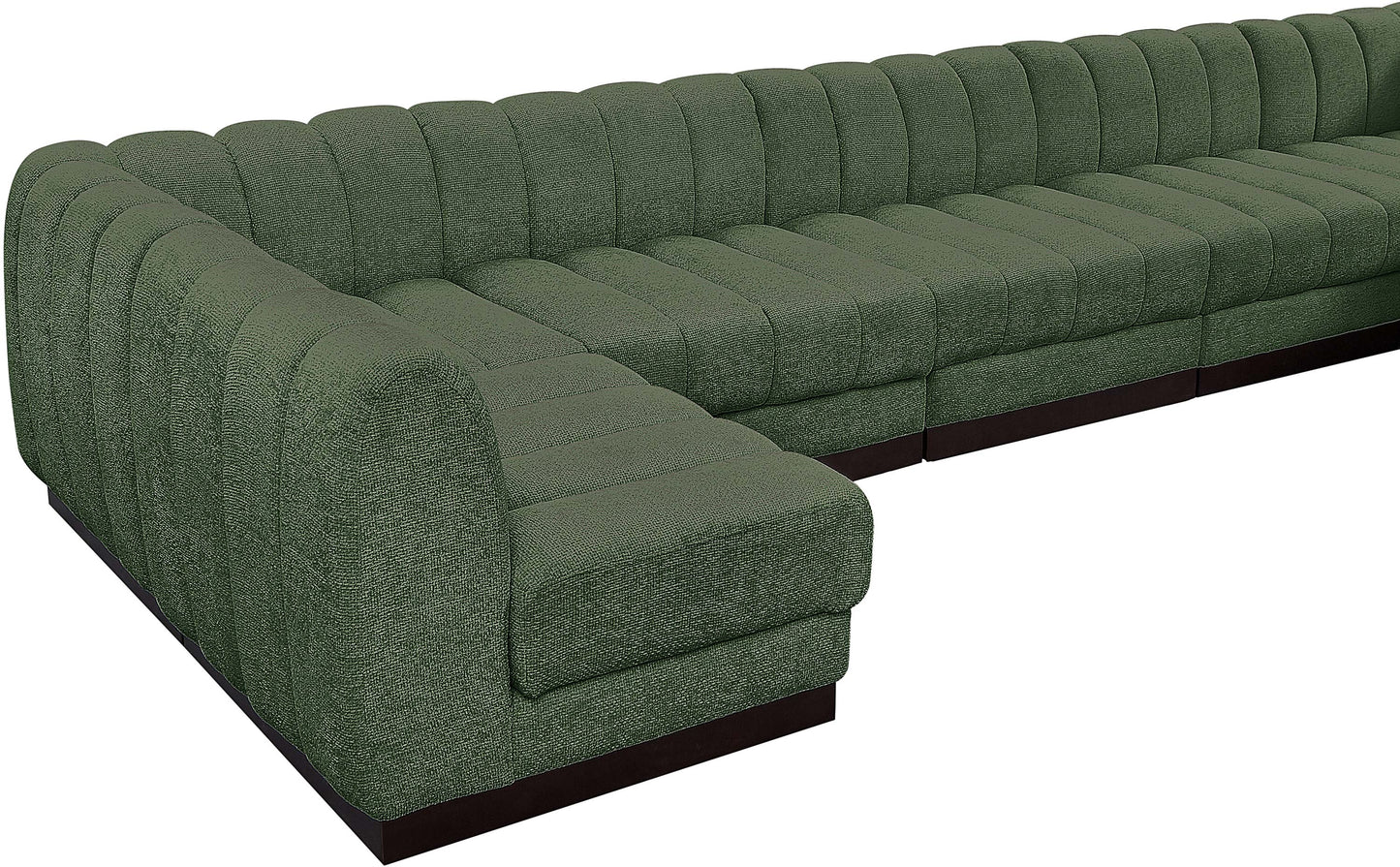 porter green chenille fabric modular sectional sec6b