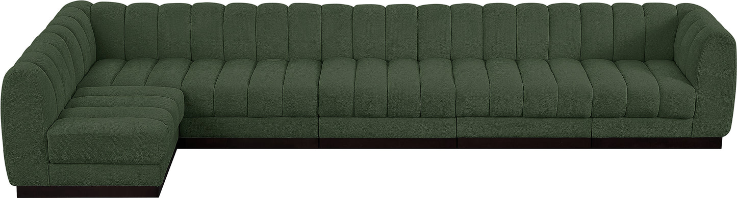 porter green chenille fabric modular sectional sec6b