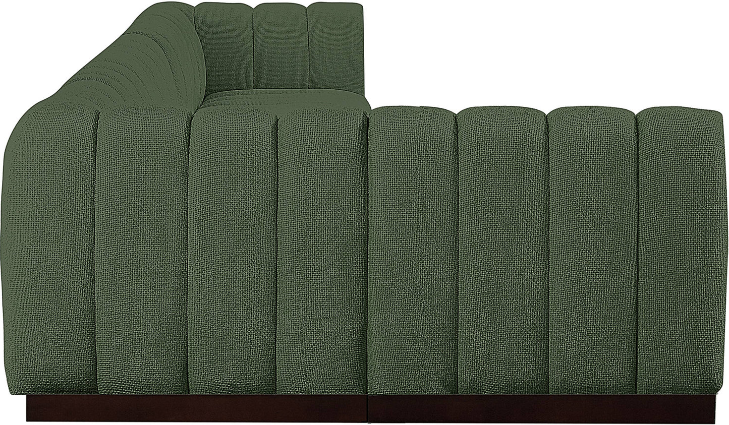 porter green chenille fabric modular sectional sec6b