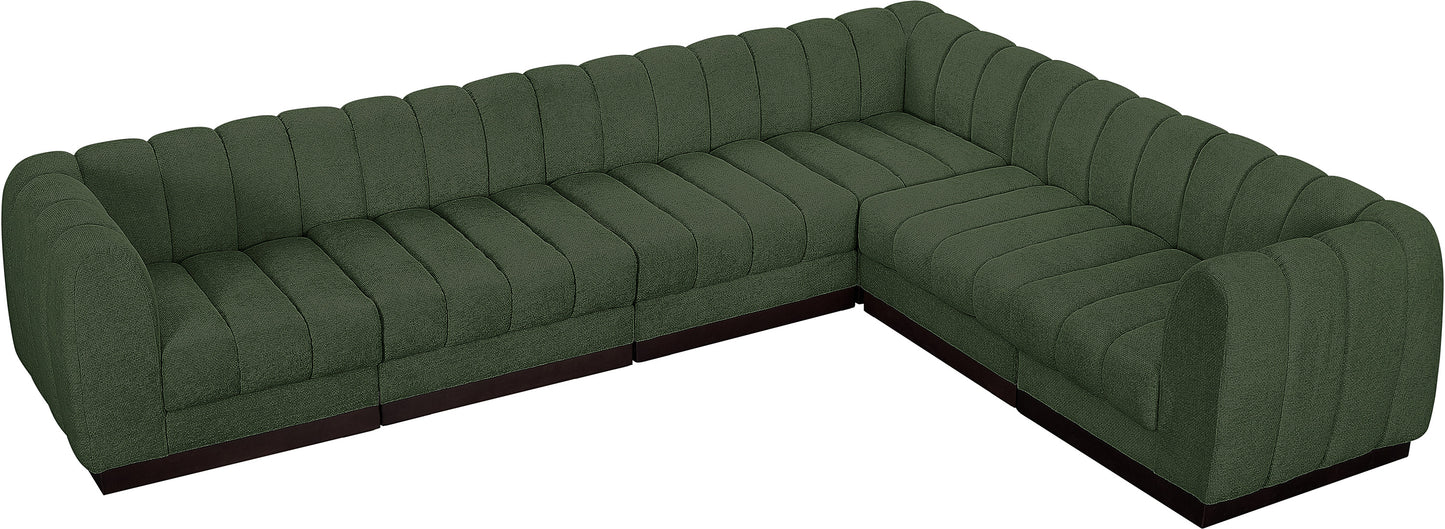 porter green chenille fabric modular sectional sec6c