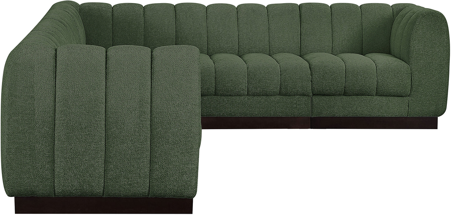 porter green chenille fabric modular sectional sec6c