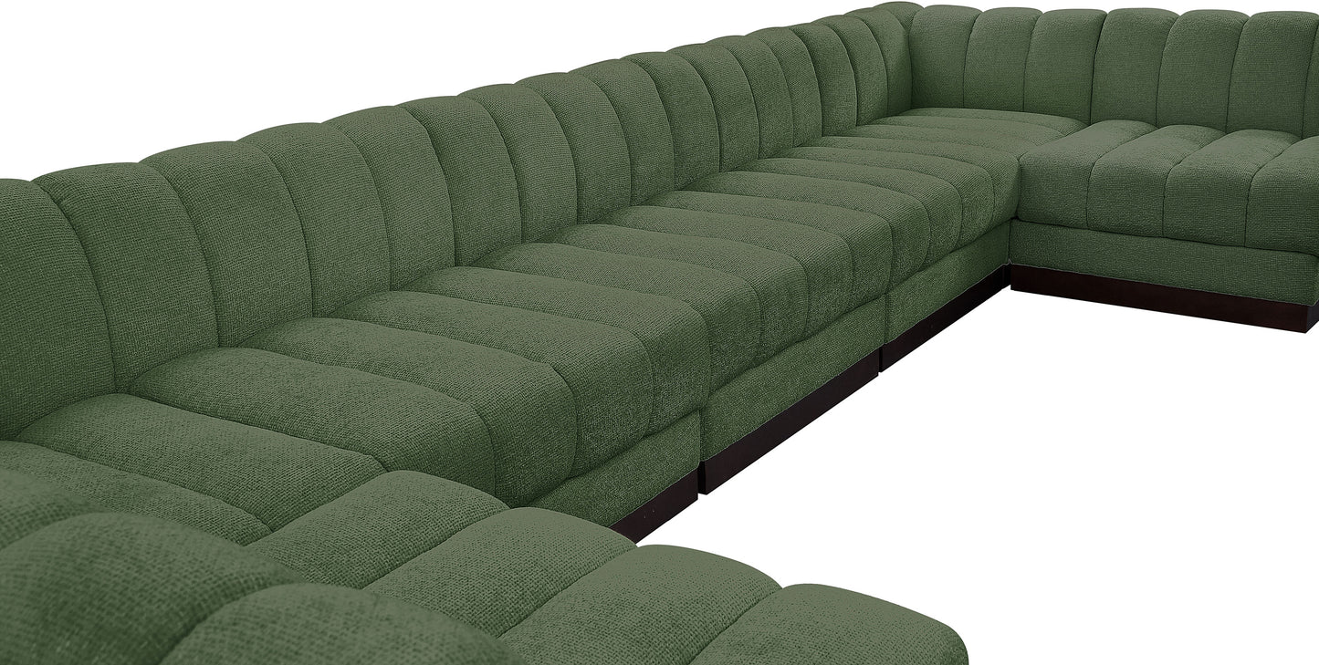 porter green chenille fabric modular sectional sec7a