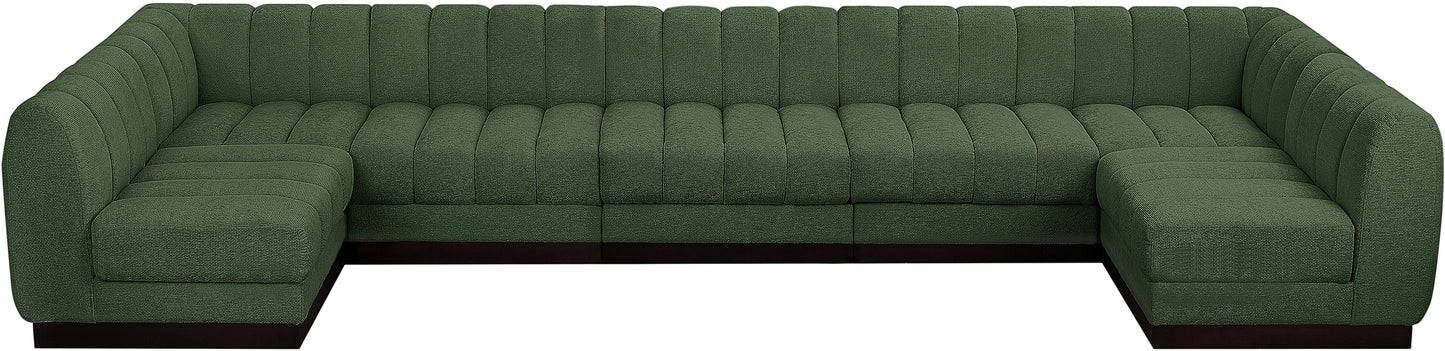 porter green chenille fabric modular sectional sec7a