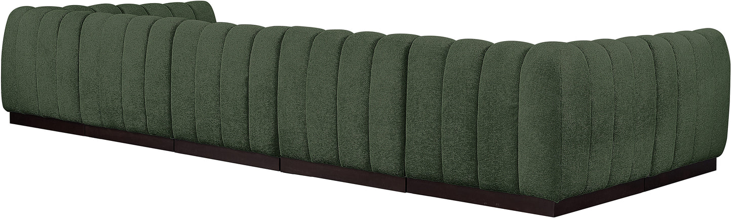 porter green chenille fabric modular sectional sec7a