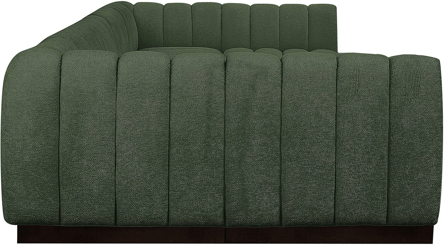 porter green chenille fabric modular sectional sec7a