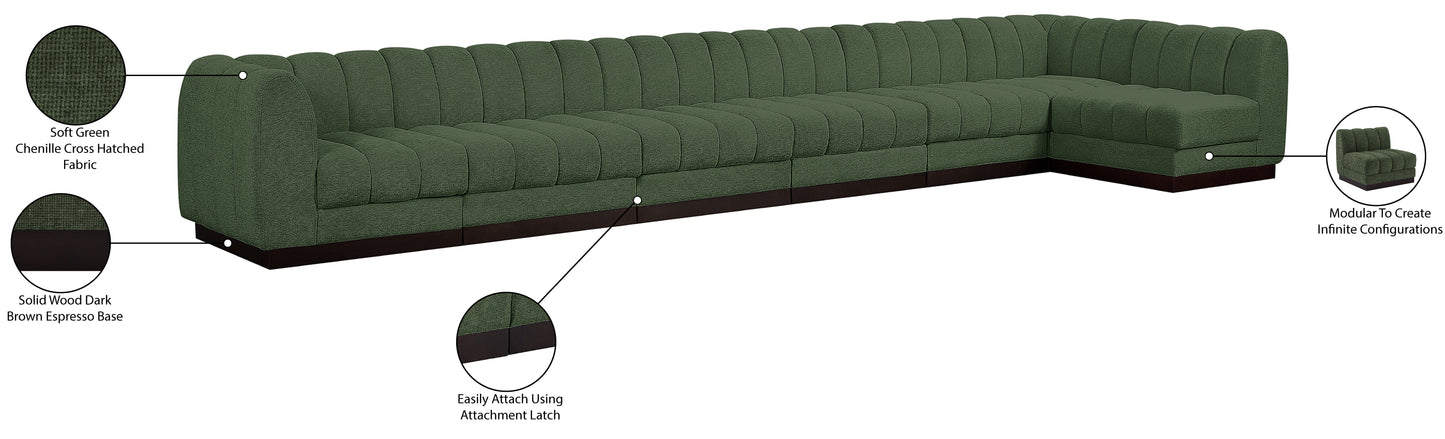 porter green chenille fabric modular sectional sec7b