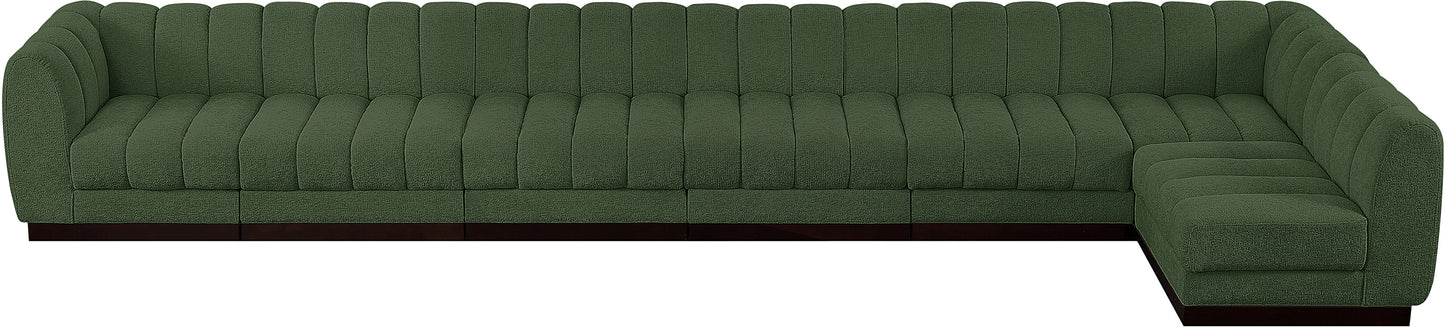 porter green chenille fabric modular sectional sec7b