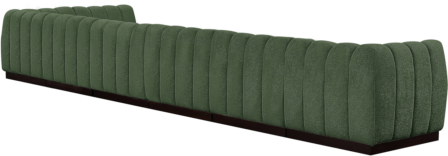 porter green chenille fabric modular sectional sec7b