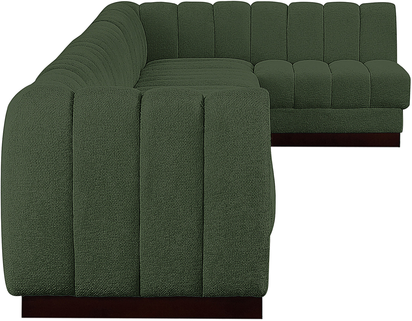 porter green chenille fabric modular sectional sec7b