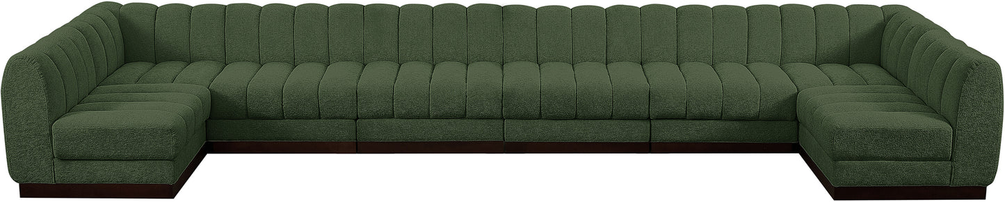 porter green chenille fabric modular sectional sec8a