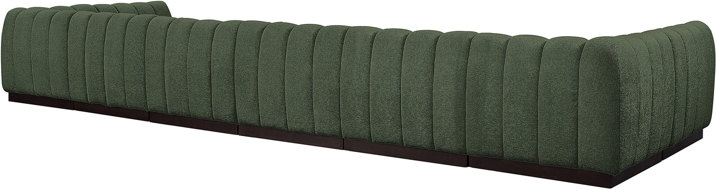 porter green chenille fabric modular sectional sec8a