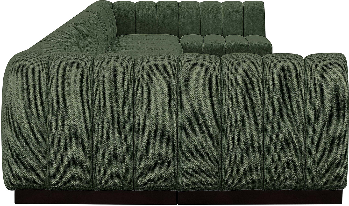 porter green chenille fabric modular sectional sec8a