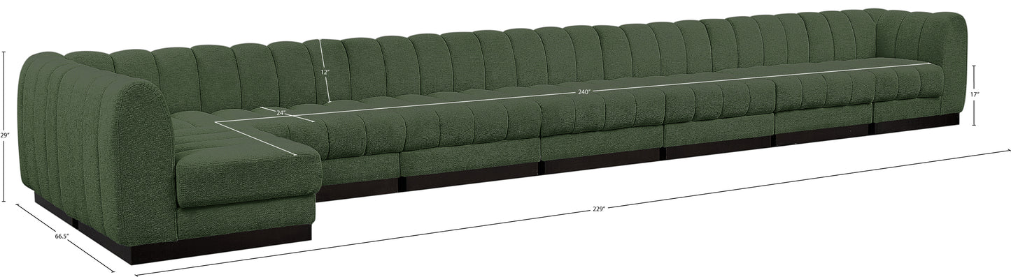 porter green chenille fabric modular sectional sec8b