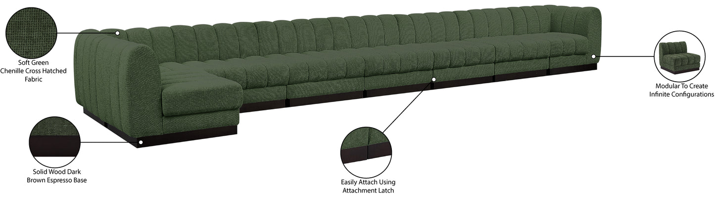 porter green chenille fabric modular sectional sec8b