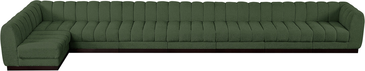 porter green chenille fabric modular sectional sec8b