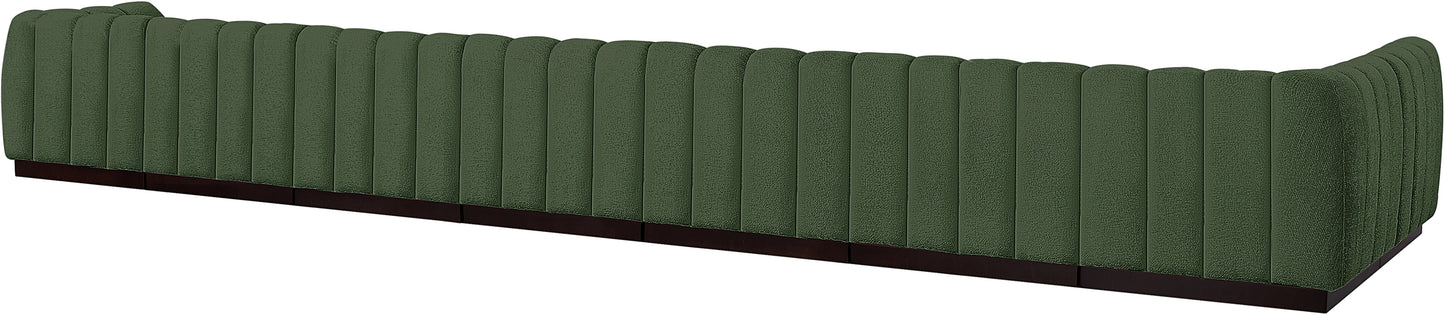 porter green chenille fabric modular sectional sec8b