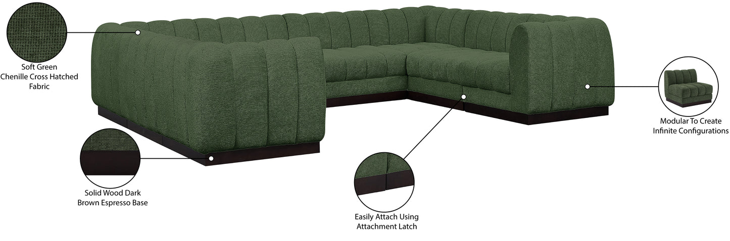 porter green chenille fabric modular sectional sec8c