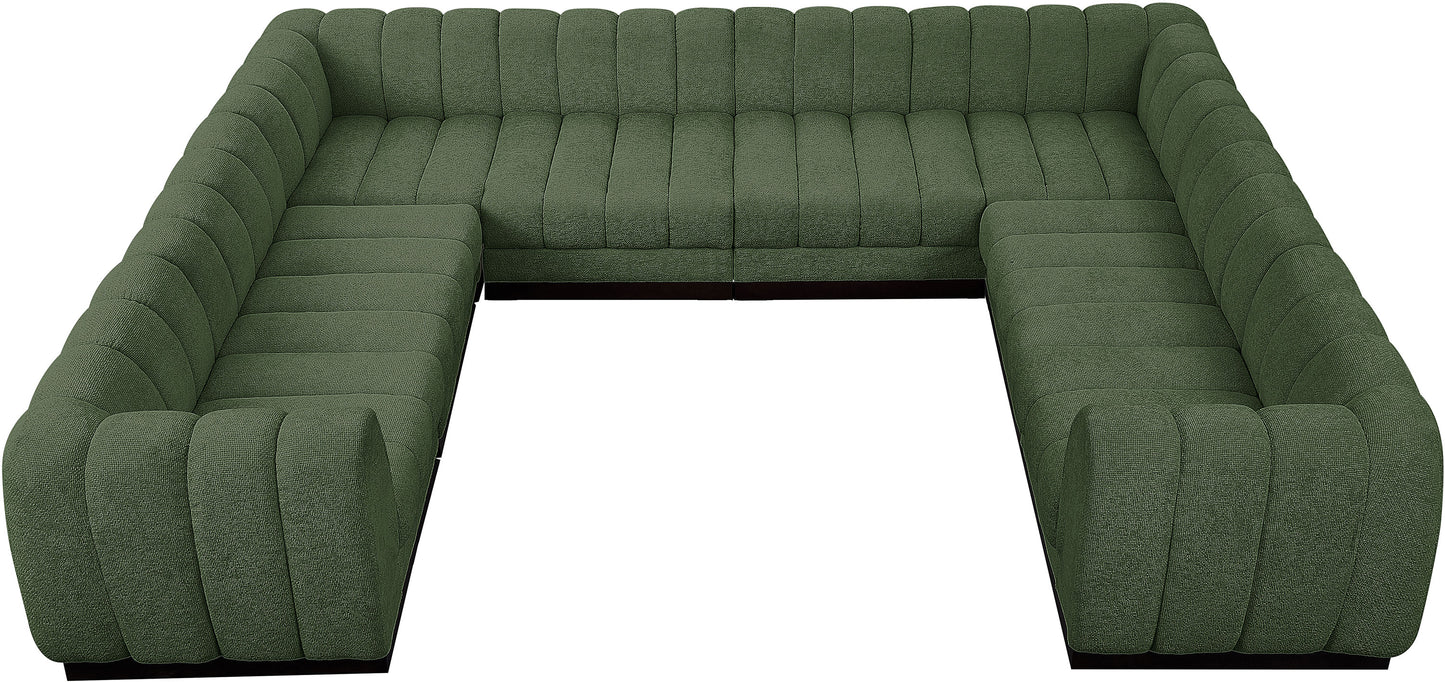 porter green chenille fabric modular sectional sec8c