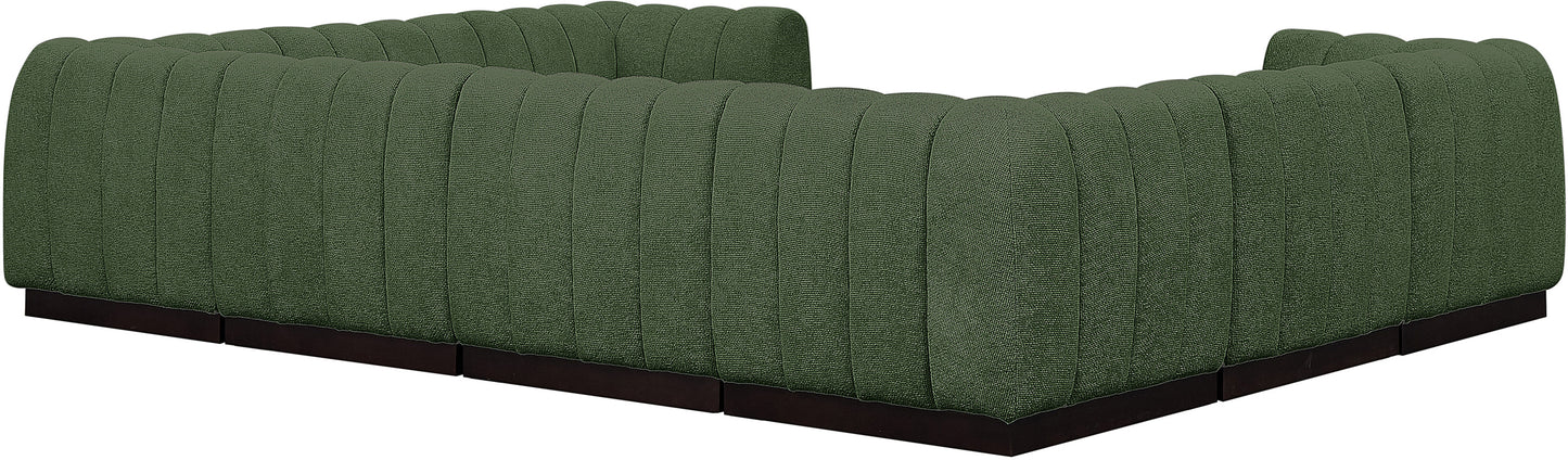 porter green chenille fabric modular sectional sec8c