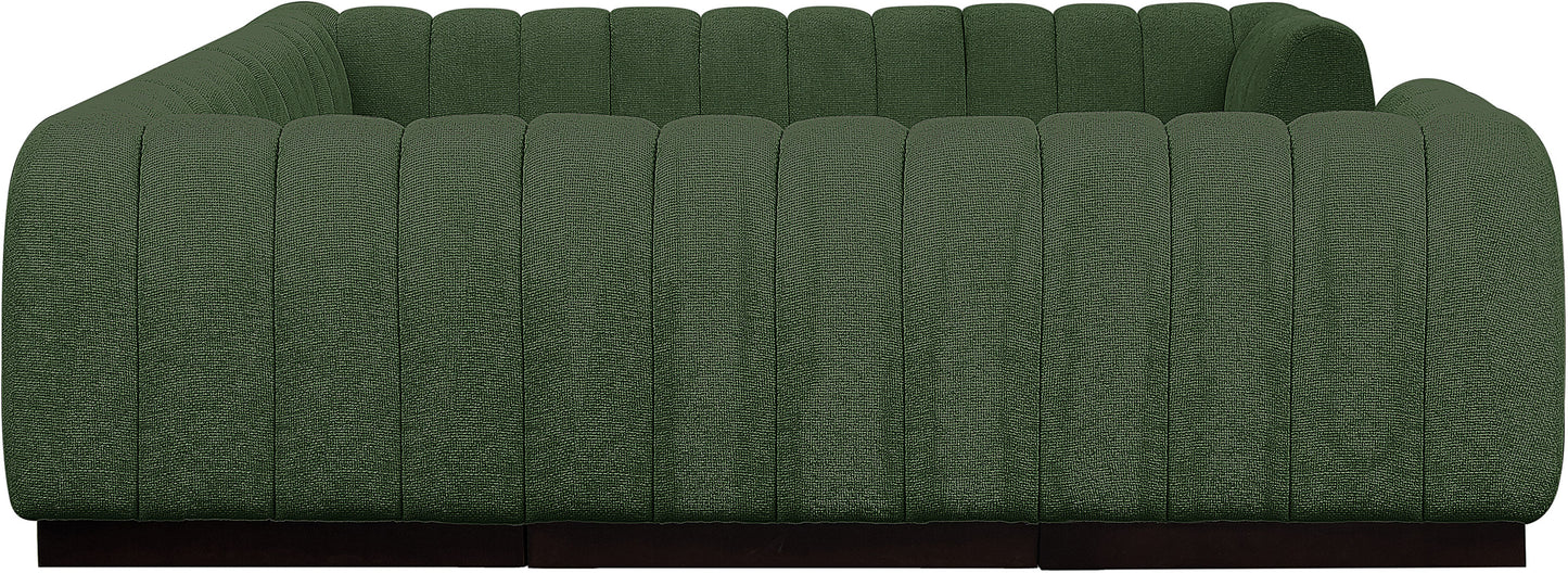 porter green chenille fabric modular sectional sec8c