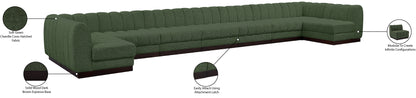 Porter Green Chenille Fabric Modular Sectional Sec9A