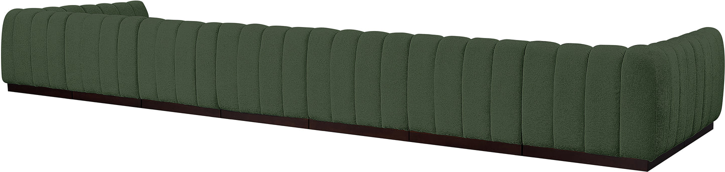 porter green chenille fabric modular sectional sec9a