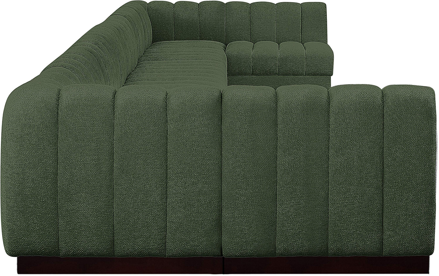 porter green chenille fabric modular sectional sec9a