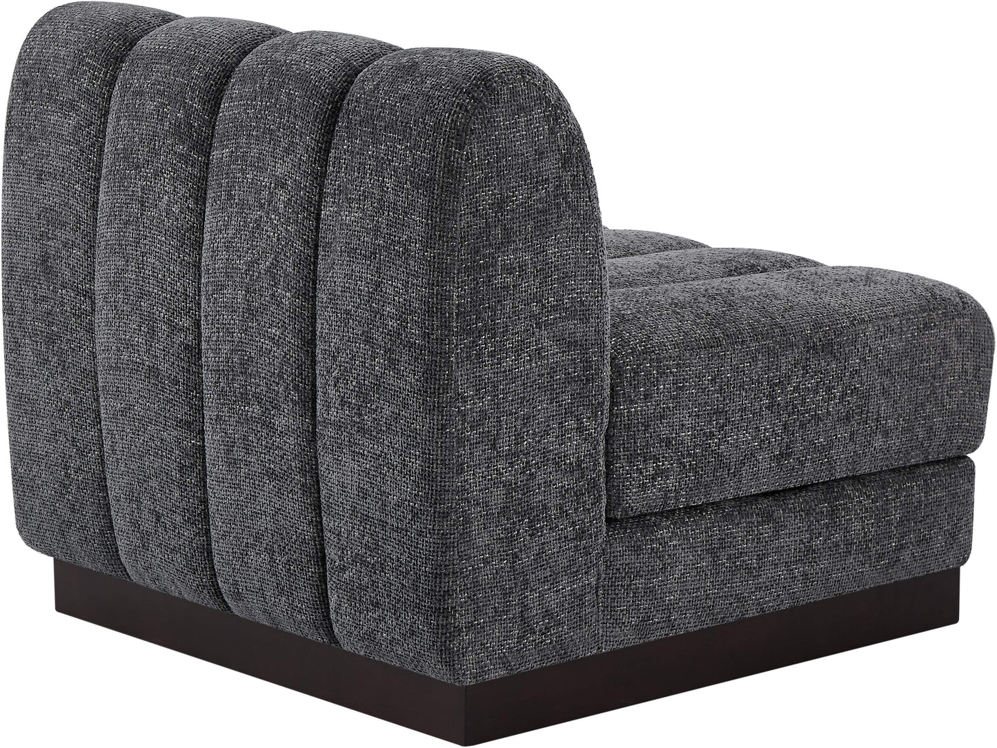 porter grey chenille fabric armless chair armless