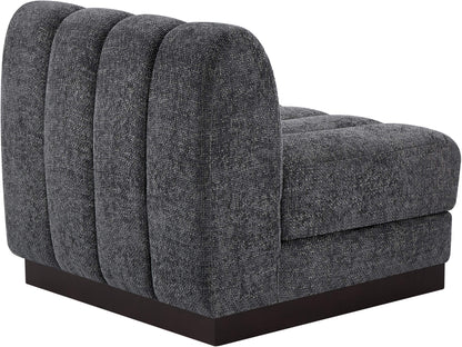 Porter Grey Chenille Fabric Armless Chair Armless