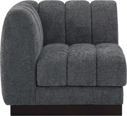 Porter Grey Chenille Fabric Corner Chair Corner