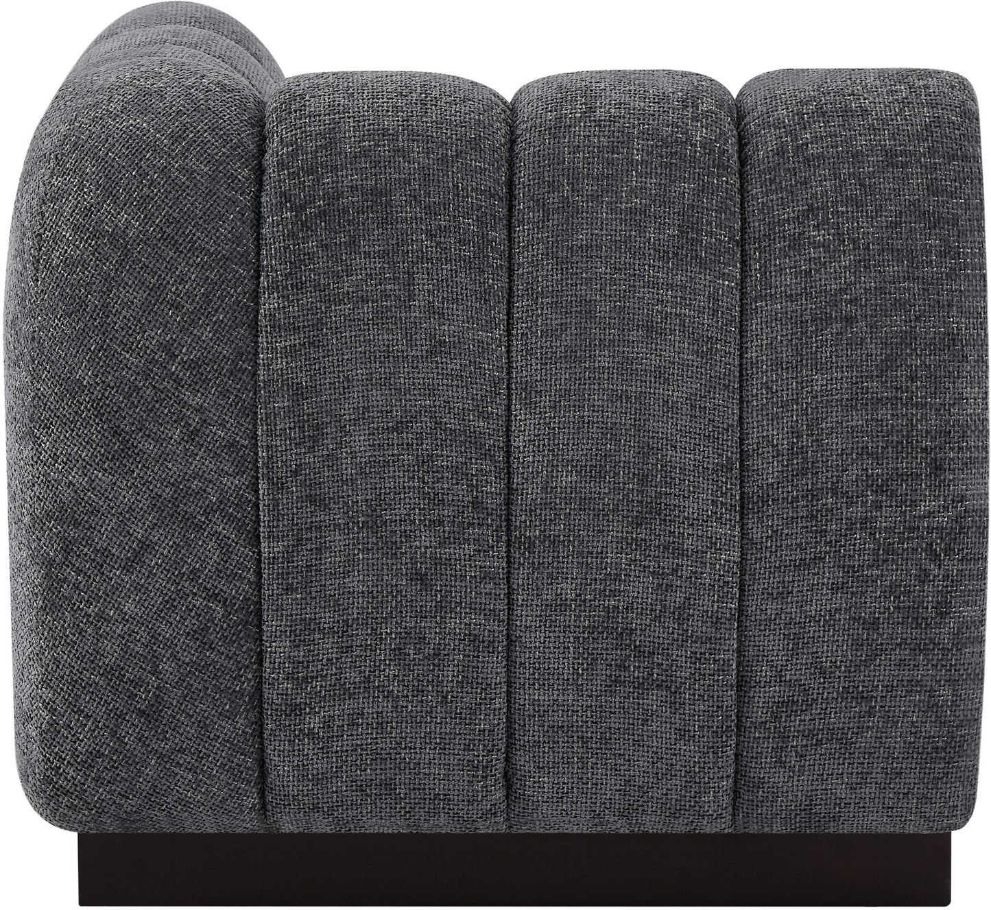 porter grey chenille fabric corner chair corner