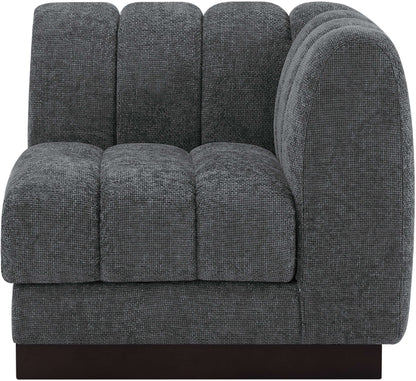 Porter Grey Chenille Fabric Corner Chair Corner