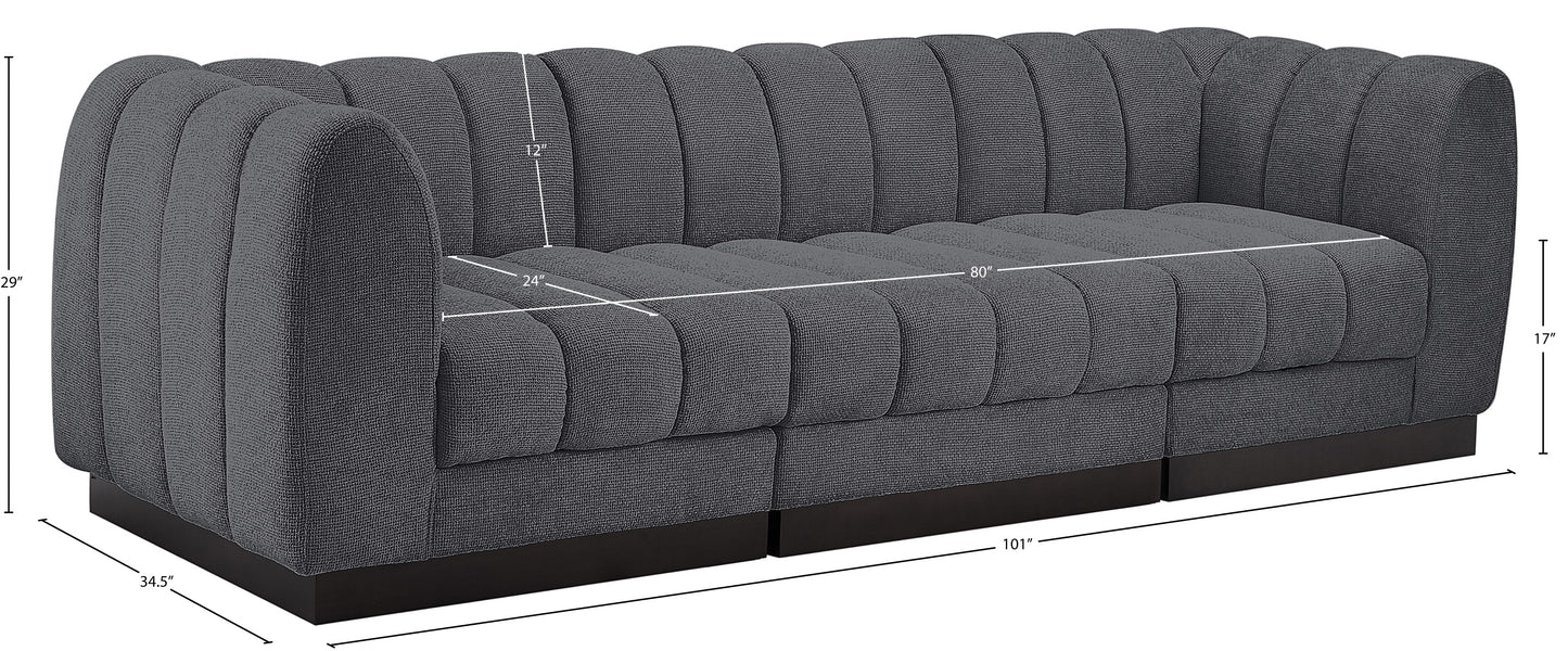 porter grey chenille fabric modular sofa s101