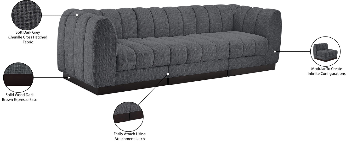 porter grey chenille fabric modular sofa s101