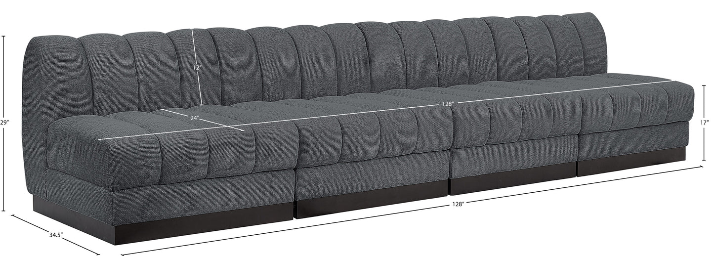 porter grey chenille fabric modular sofa s128