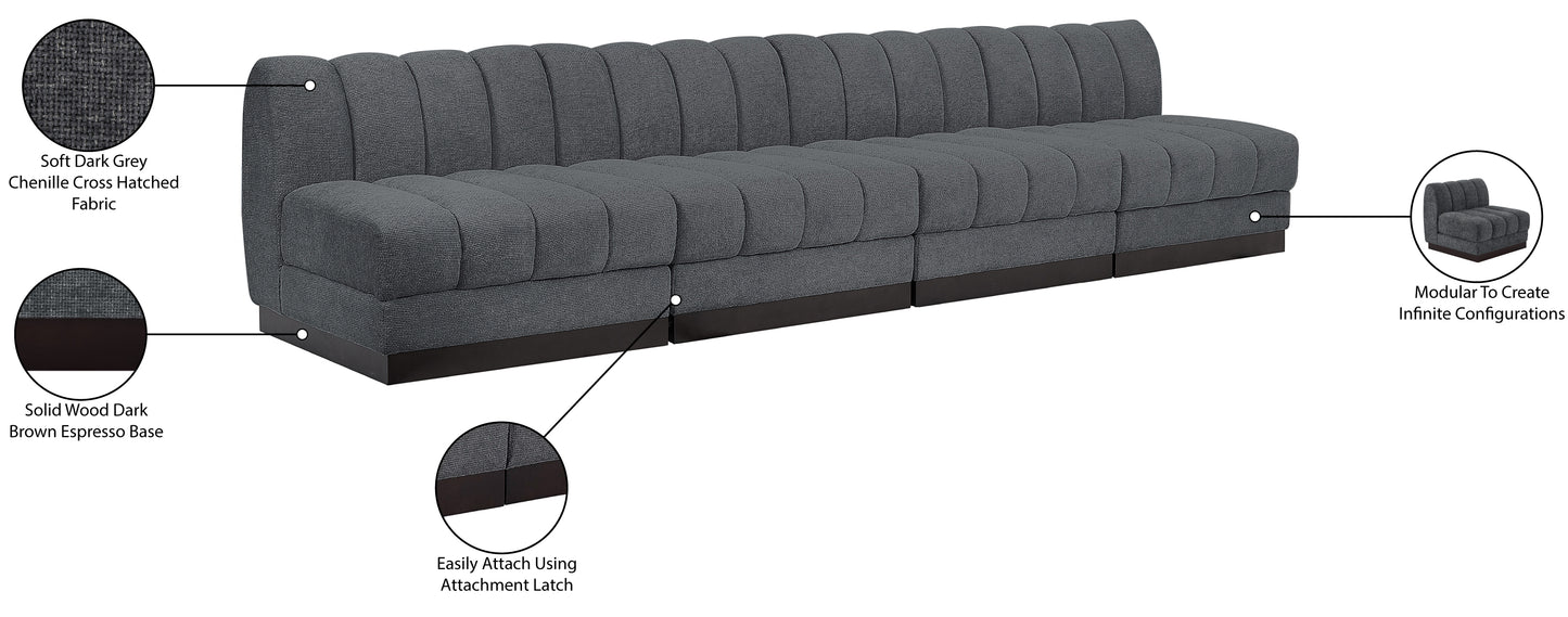 porter grey chenille fabric modular sofa s128