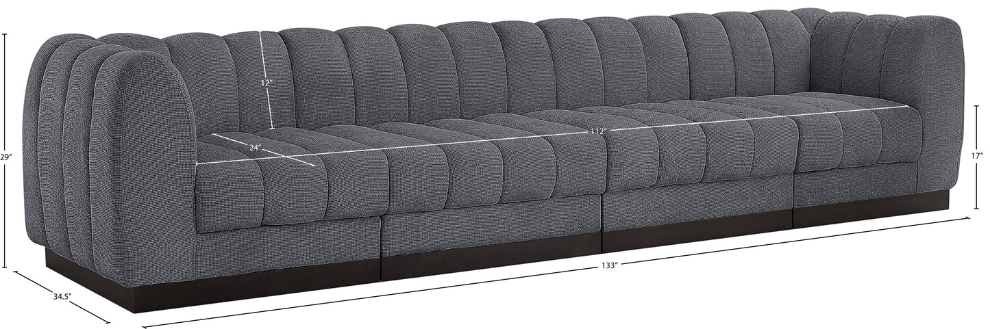 porter grey chenille fabric modular sofa s133