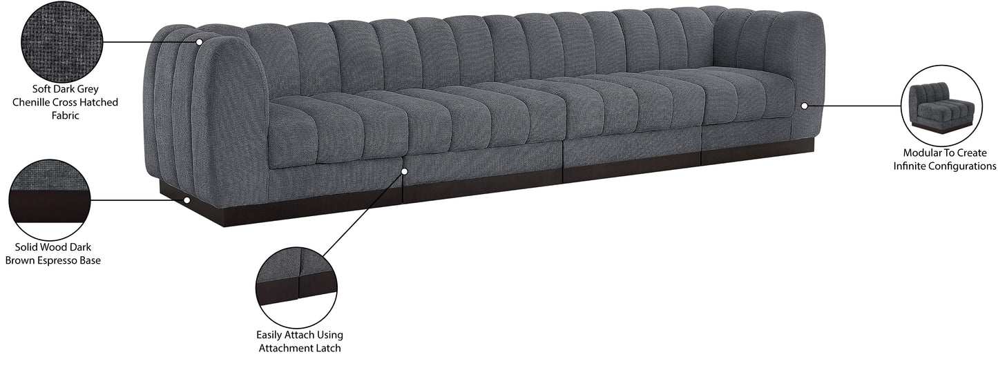 porter grey chenille fabric modular sofa s133