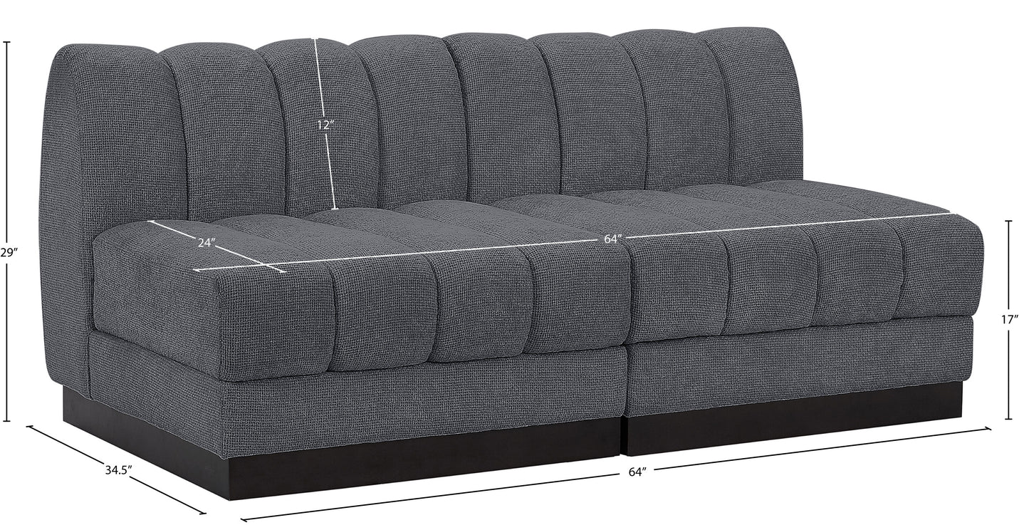 porter grey chenille fabric modular sofa s64