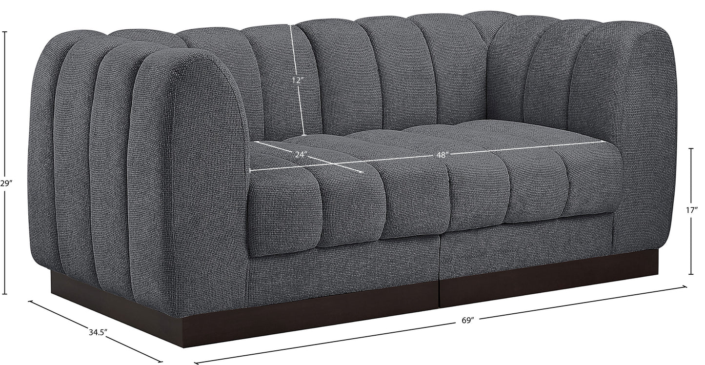 porter grey chenille fabric modular sofa s69