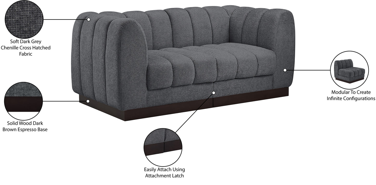 porter grey chenille fabric modular sofa s69